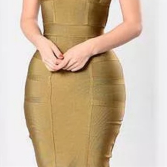 Fashion Nova Yellow Ruched Bodycon Cocktail Dress - Picture 7 of 7